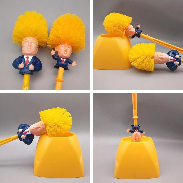 Yellow Cleaning Brushes With Caricature Heads image 2
